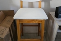 Hogar - 4 Banquetas de madera blanca con respaldo - En Venta