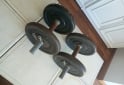 Deportes - Excelente Par de Mancuernas Macizas con Topes y 20 Kg de Discos de Fundici�n - En Venta
