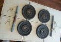Deportes - Excelente Par de Mancuernas Macizas con Topes y 20 Kg de Discos de Fundici�n - En Venta
