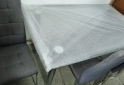 Hogar - Mesa comedor moderna vidrio templado patas cromadas - En Venta