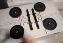 Deportes - Excelente Par de Mancuernas con Topes Cromados y 20 Kg de Discos de Fundición - En Venta