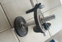 Deportes - Excelente Par de Mancuernas Macizas con Topes y 10 Kg de Discos de Fundición - En Venta