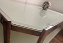 Hogar - Mesa de living/comedor de vidrio doble nivel y estructura cromada - En Venta