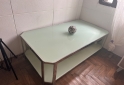 Hogar - Mesa de living/comedor de vidrio doble nivel y estructura cromada - En Venta