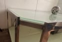 Hogar - Mesa de living/comedor de vidrio doble nivel y estructura cromada - En Venta