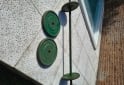 Deportes - pesas, barra, con 4 discos - En Venta