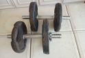 Deportes - Excelente Par de Mancuernas con Rosca Marca MIR XL con 20 Kg de Discos con Agarre - En Venta